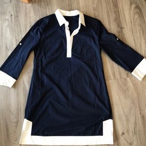 NWOT JCrew cotton tunic dress size 6 navy/white
